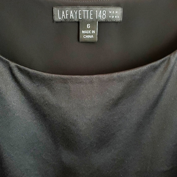 Lafayette 148 Black Silk Blouse Sleeveless Top Women's Size 6 100% Silk - Picture 4 of 9